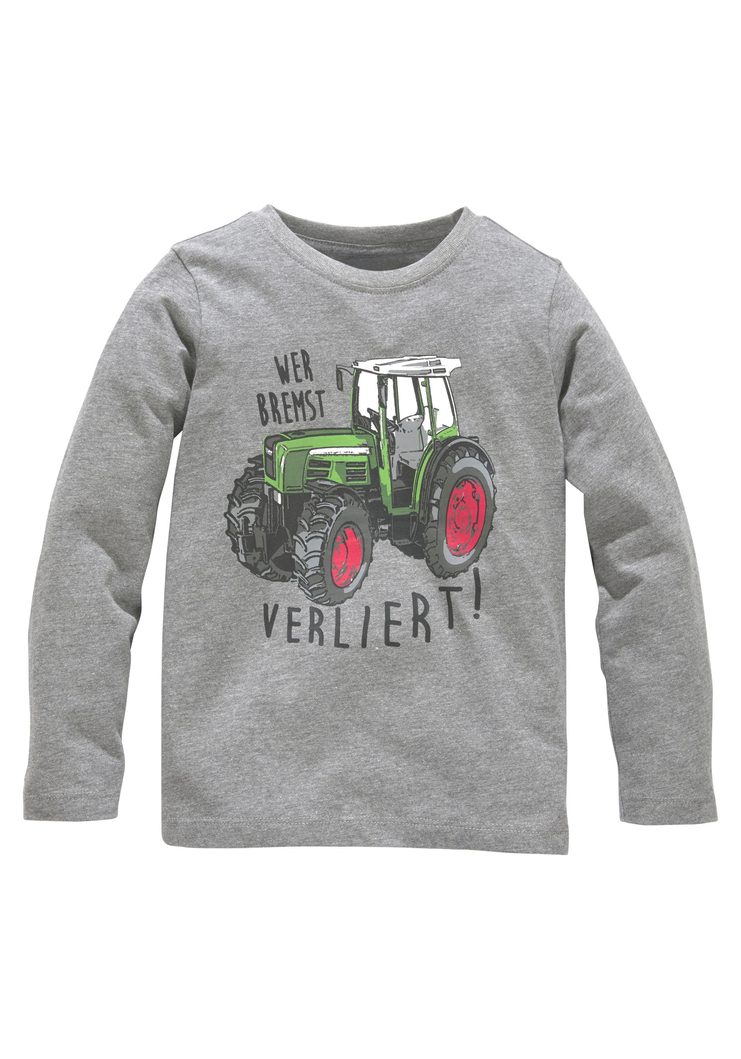 KIDSWORLD Langarmshirt WER BREMST, VERLIERT! Spruch