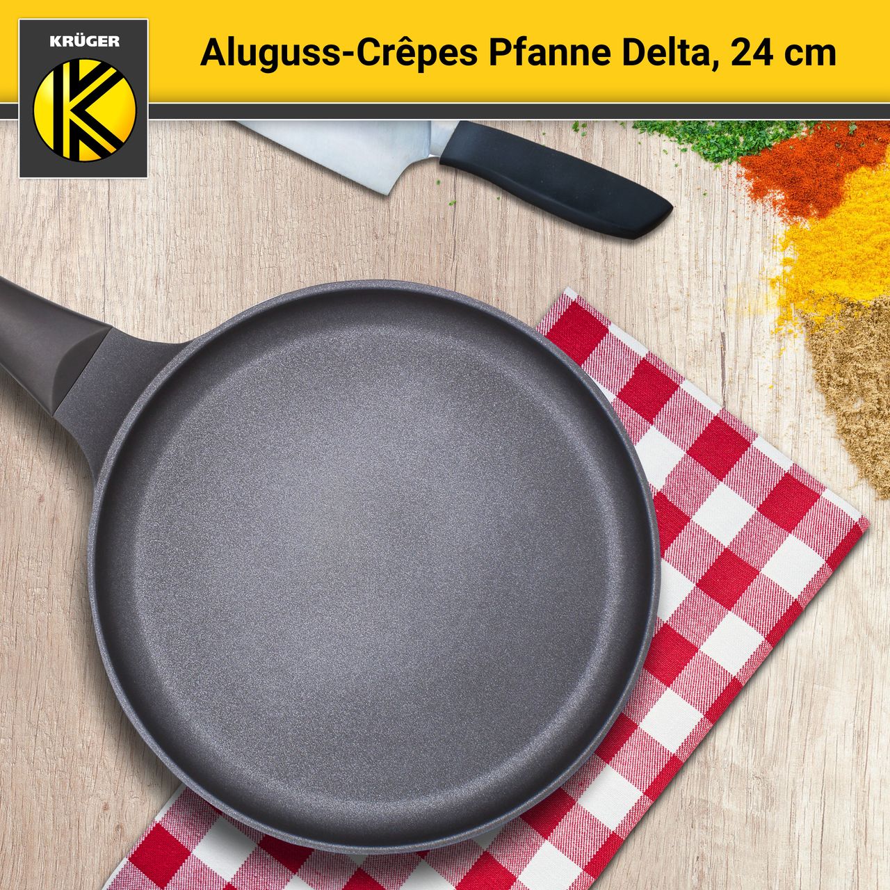 Karl Krüger Aluguss Crépes-Pfanne DELTA, 24 cm