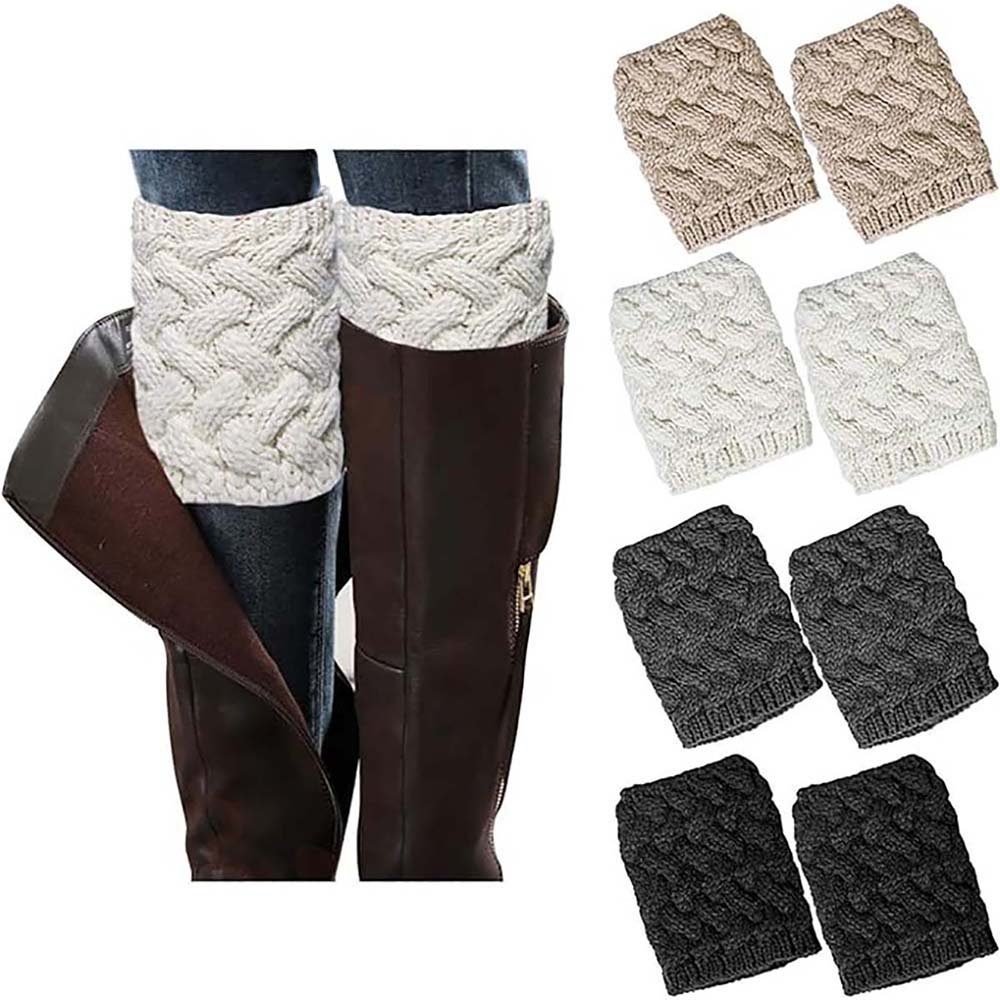 DRSEON Beinstulpen 4 Paar Stulpen Damen Beinwärmer Winter Strick Häkelarbeit (4-St)