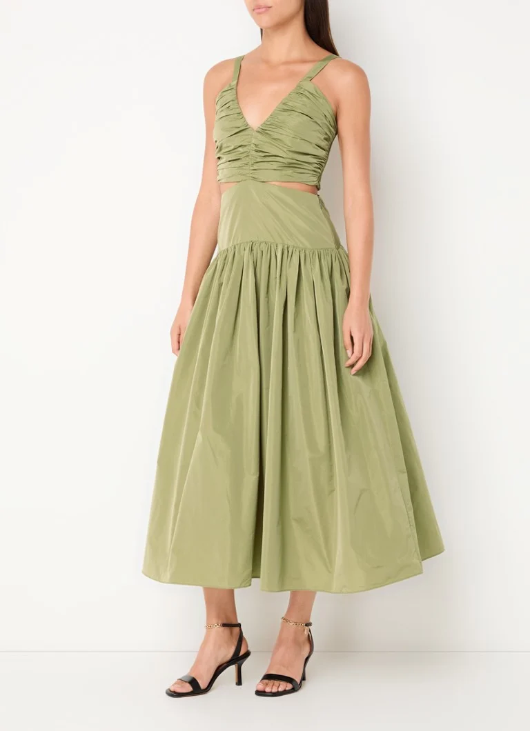 Maje midi dress with smocking and cut-out detail