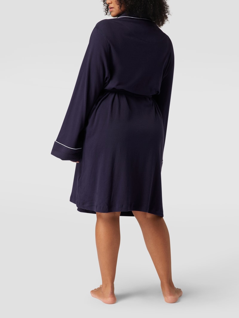 Bademantel mit Label-Stitching in marineblau