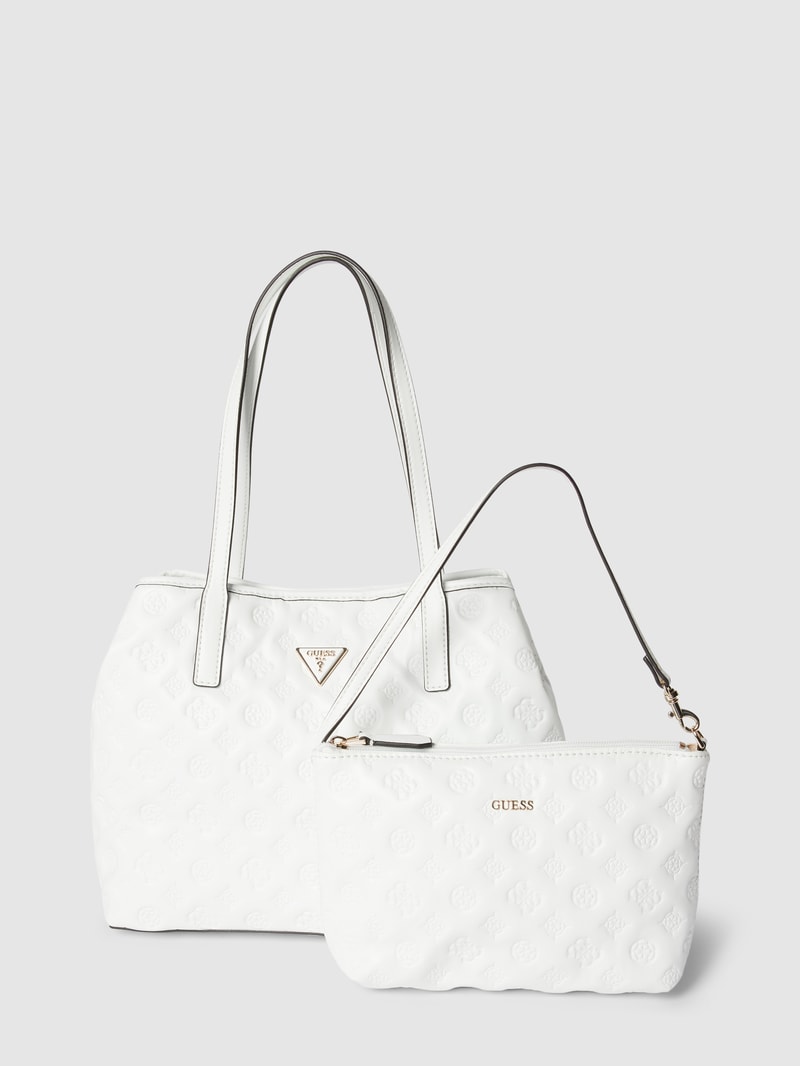 Shopper mit Allover-Logo Modell 'VIKKY' in weiß