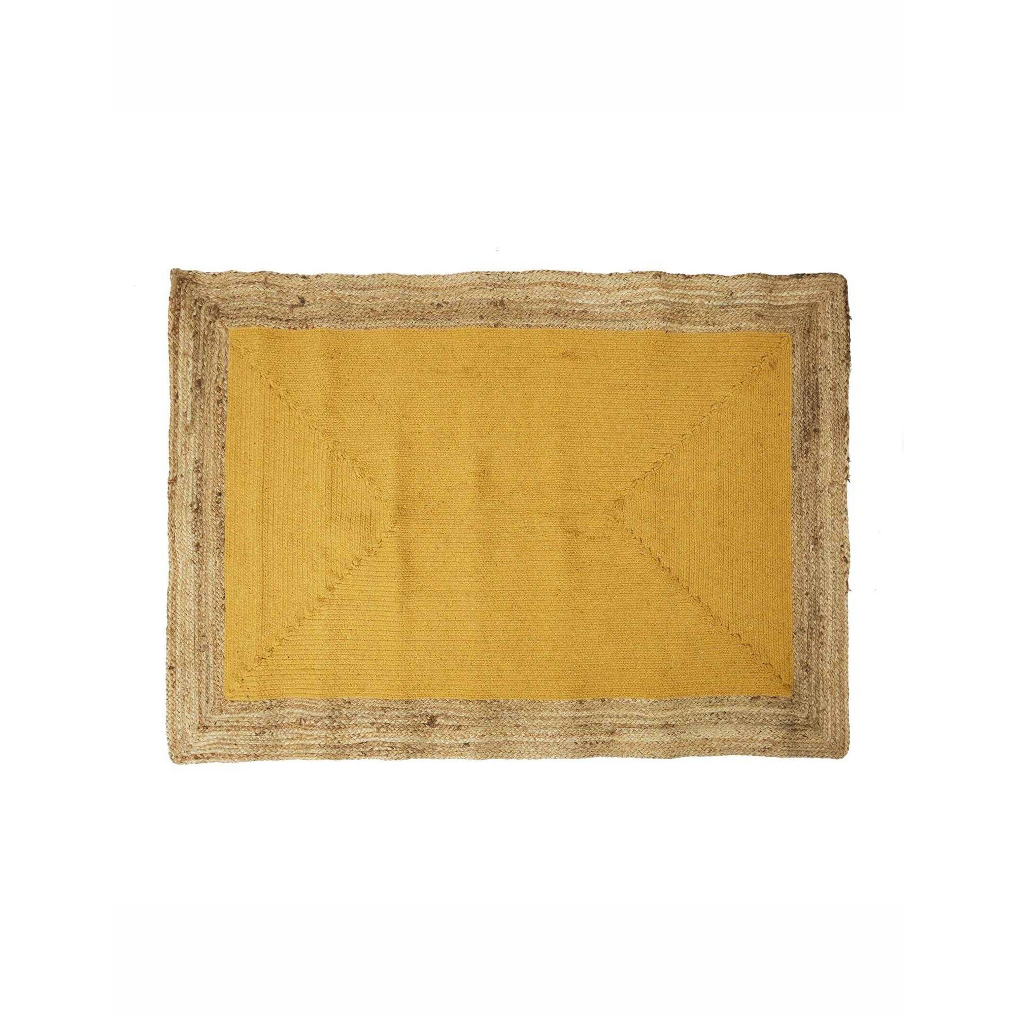 Tapis bicolore jute naturel et coton