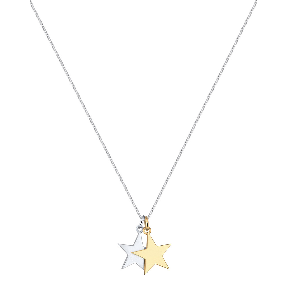 Elli Elli Collier Femme Pendentifs Étoile Bicolore - (925/1000) Argent Bijoux