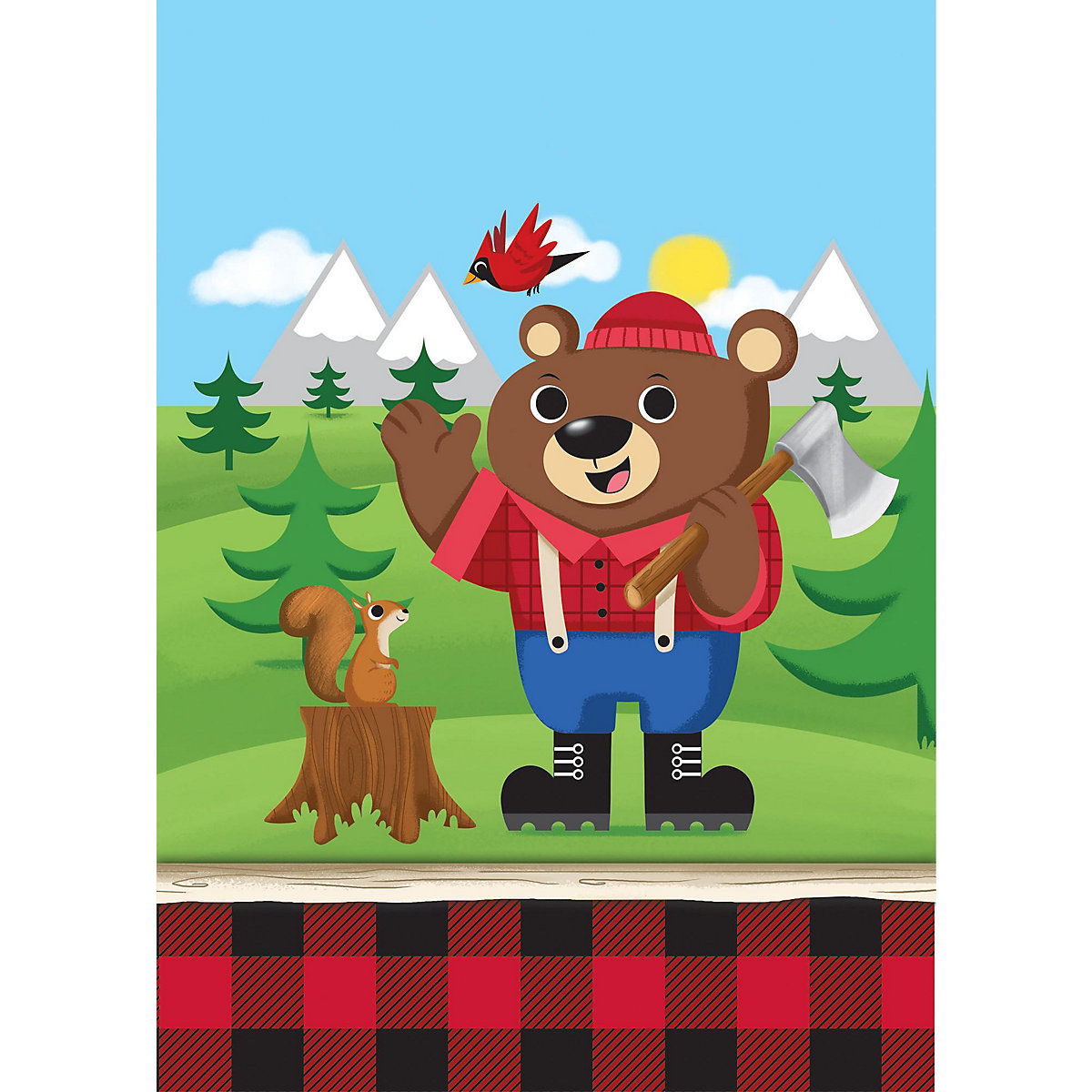 Geschenktüte Mitgebseltüte Lum-Bär-Jack, Kunststoff, 22 x 16 cm, 8 Stück