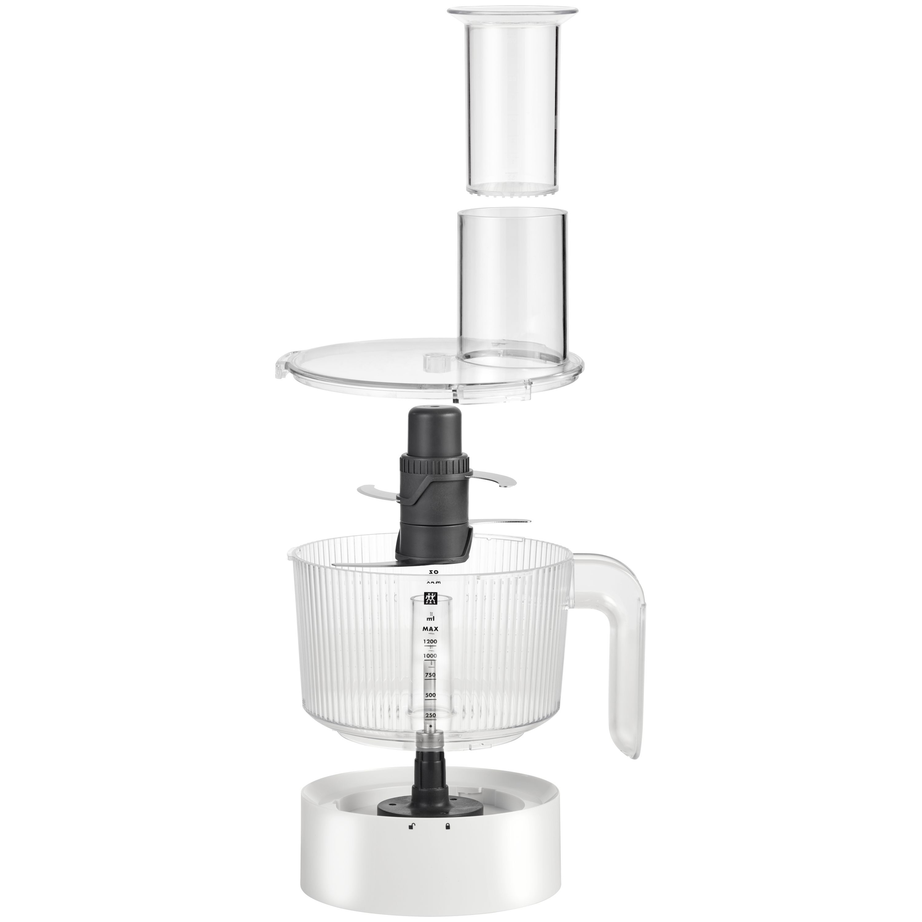 Küchenmaschine Zubehör 1,2 l, Silber-Weiß