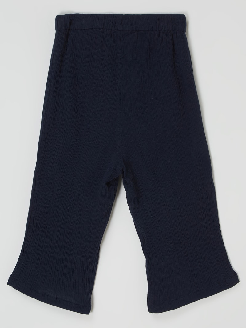 Culotte mit Crinkle-Effekt in marineblau