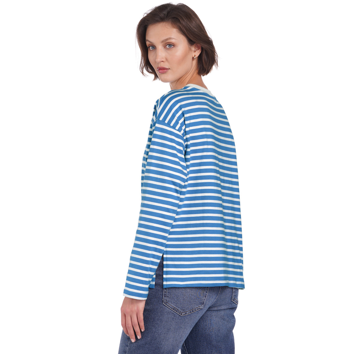 Damen Langarmshirt im Ringel-Look