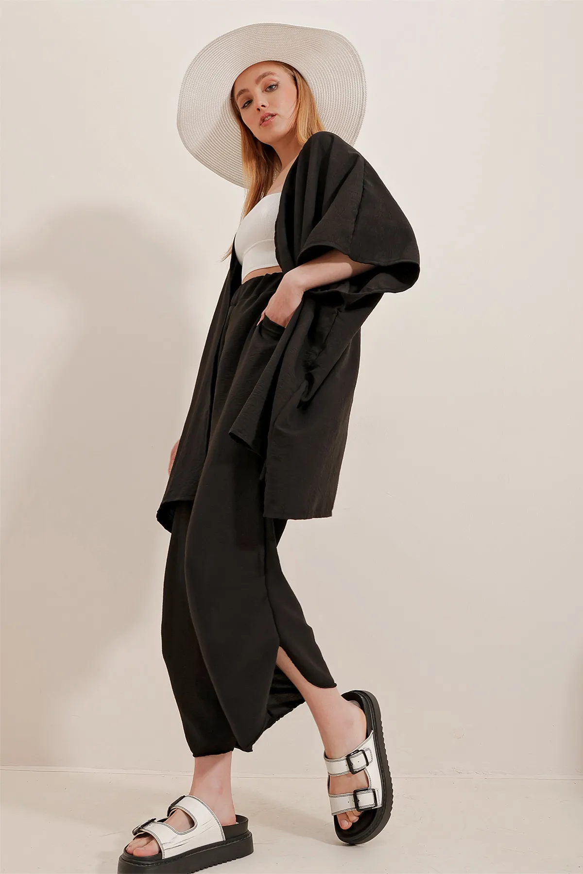 Trend Alaçatı Stili  Zweiteiler - Schwarz - Regular Fit