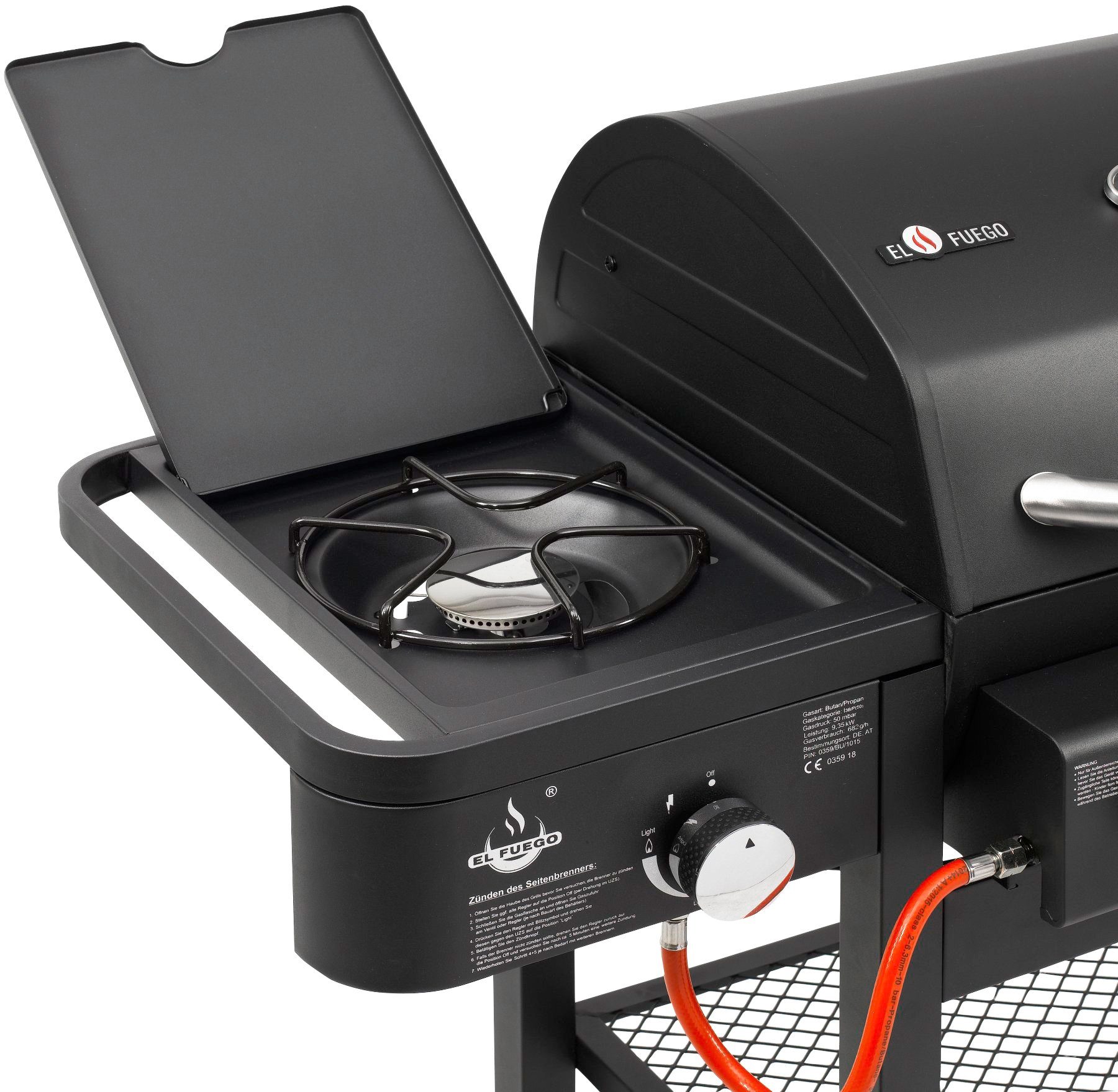 El Fuego Gasgrill Sierra, Gas- und Holzkohlekombination, BxTxH: 173,5x60x117,5 cm