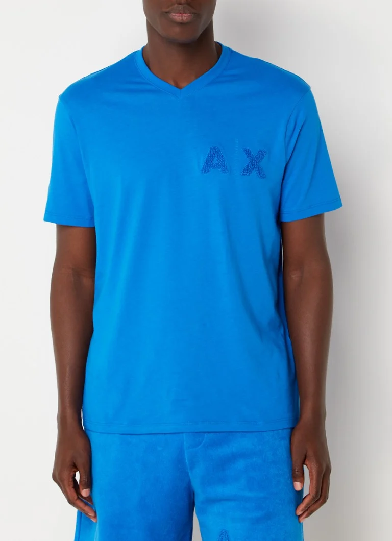 Tricou Armani Exchange cu logo brodat