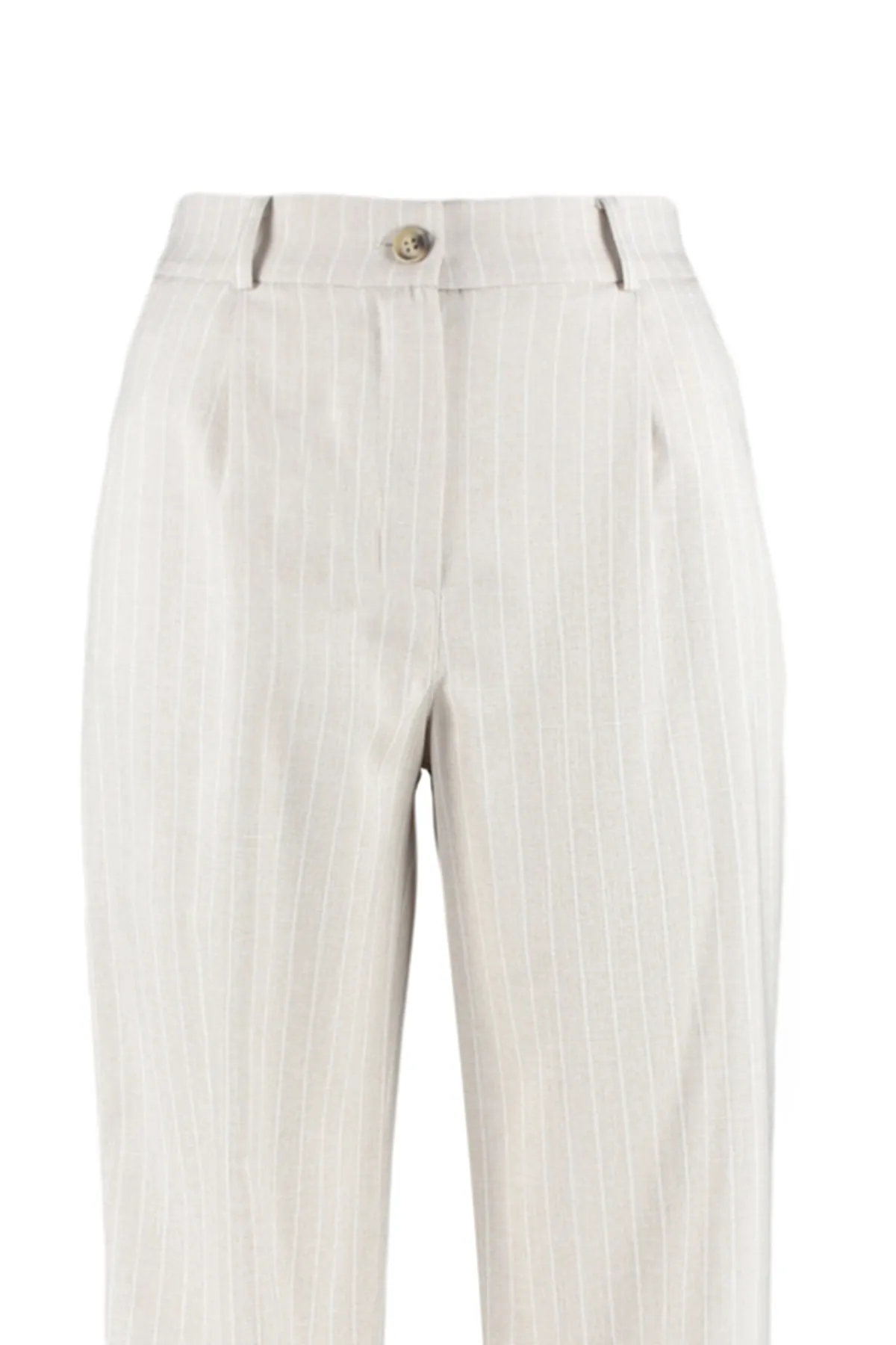Trendyol Collection  Stone Wide Leg/Wide Leg Woven Gestreifte Hose TWOSS23PL00109