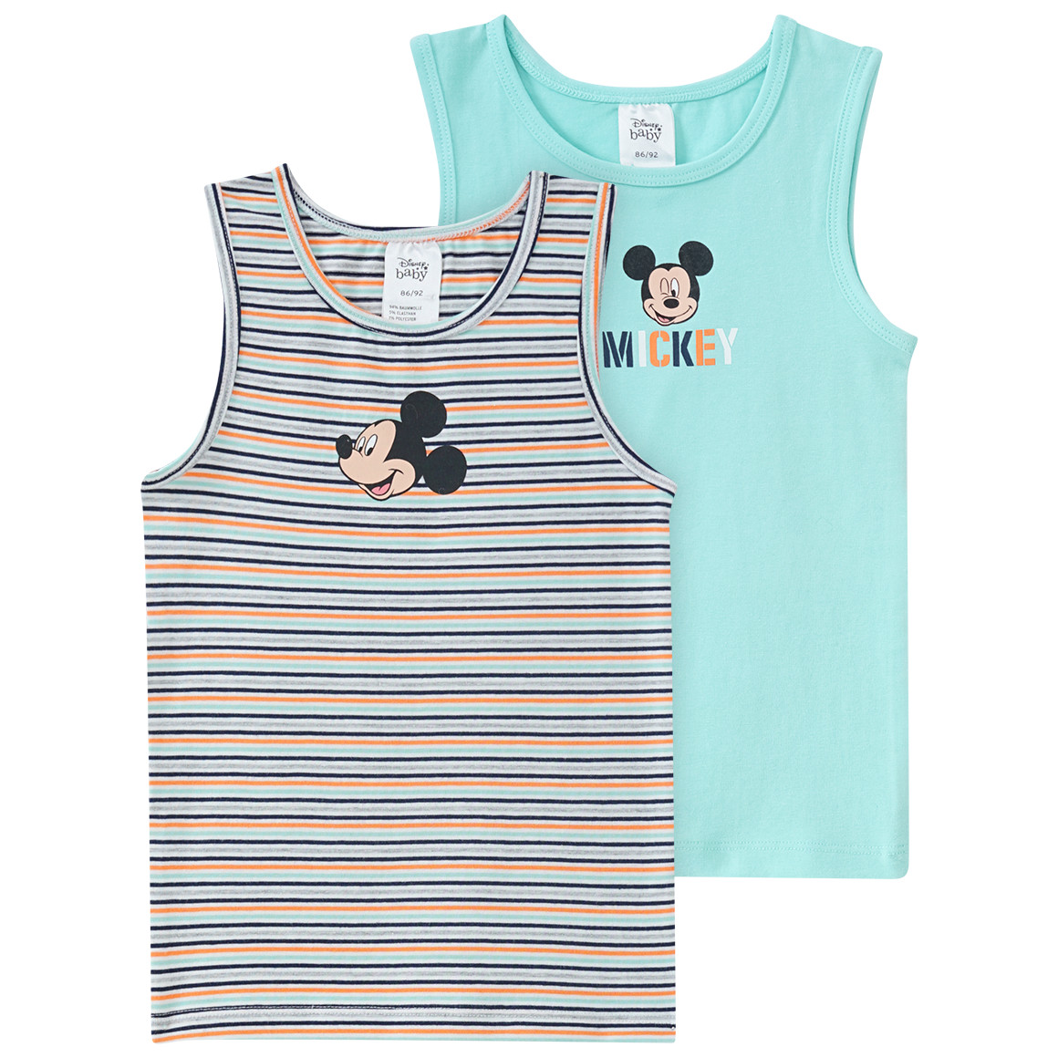 2 Micky Maus Unterhemden