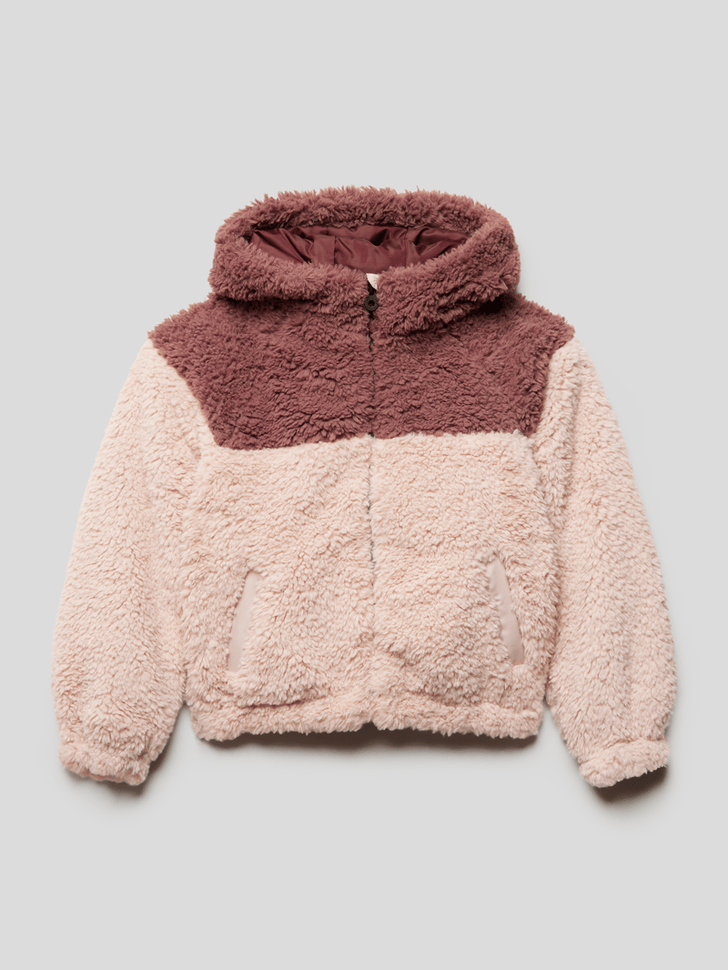 Fleecejacke mit Kapuze Modell 'CAMILLE' in rosa
