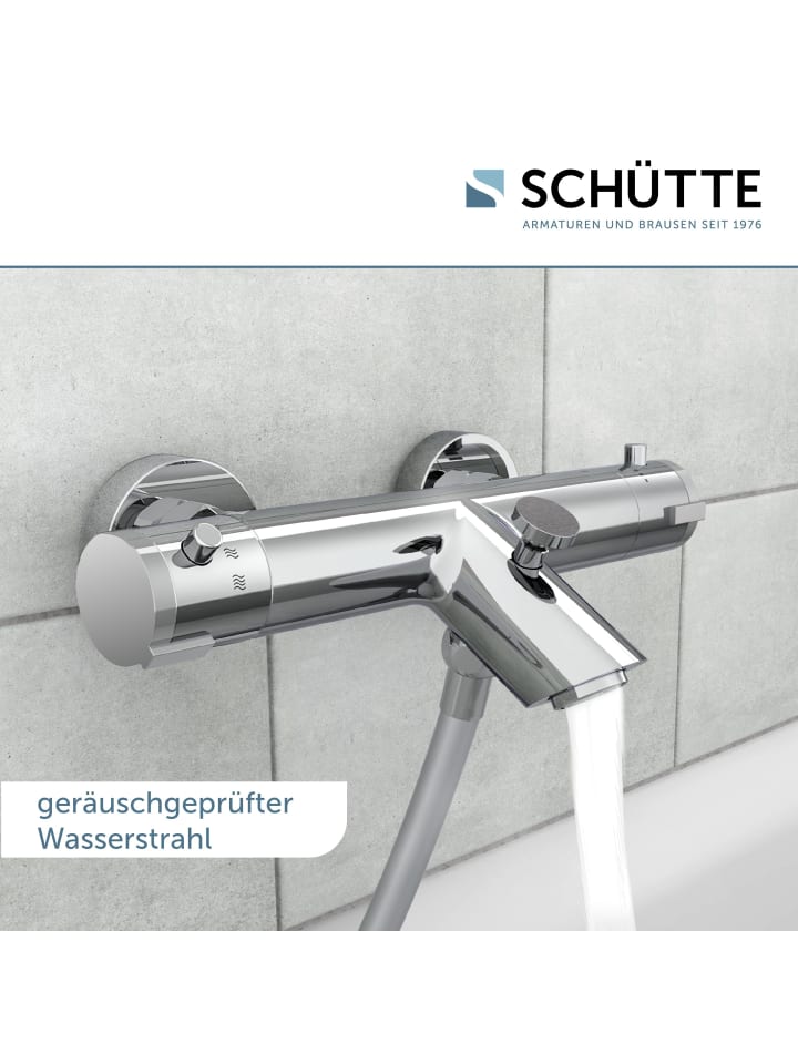 Schütte Wannenarmatur LONDON in Chrom mit Thermostat - (L) 16 x (B) 27 x (H) 7 cm günstig kaufen onesize