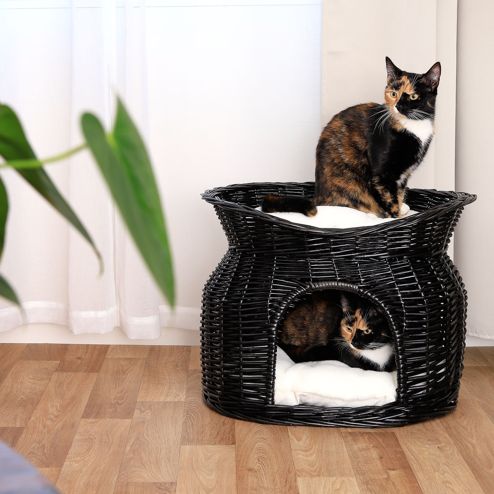 Lionto Katzenbetten & Katzensofas Lionto Weidenkorb für Katze schwarz