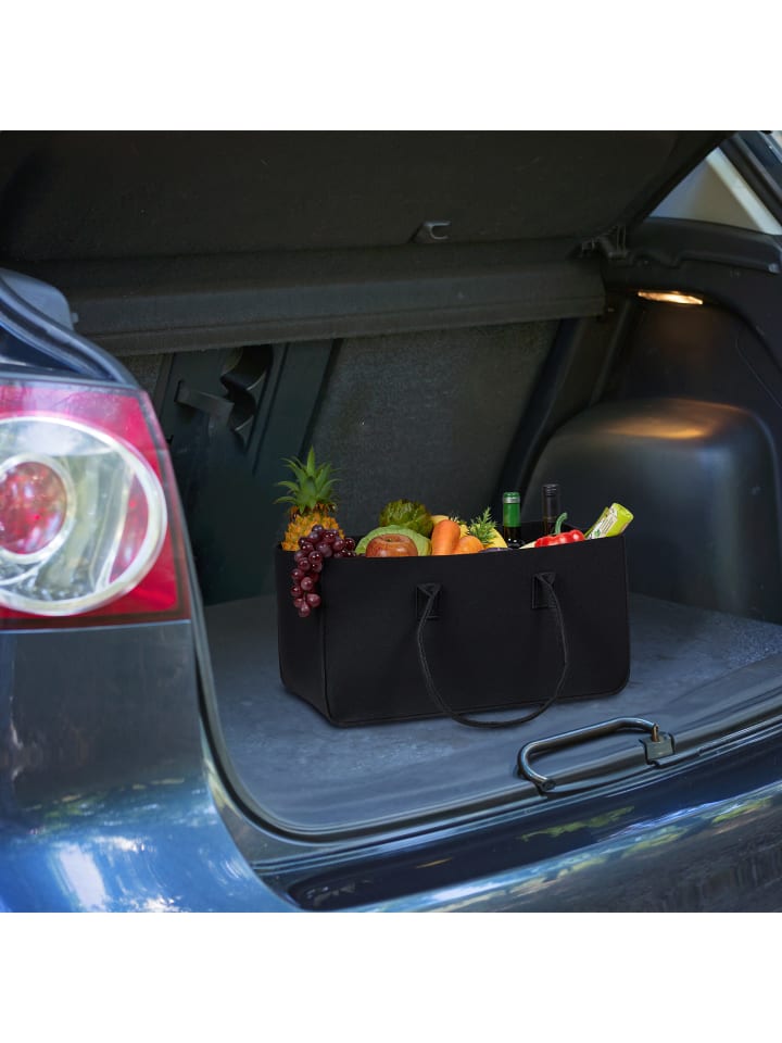 relaxdays 2 x Kaminholztasche in Schwarz - (B)50 x (H)25 x (T)25 cm günstig kaufen onesize