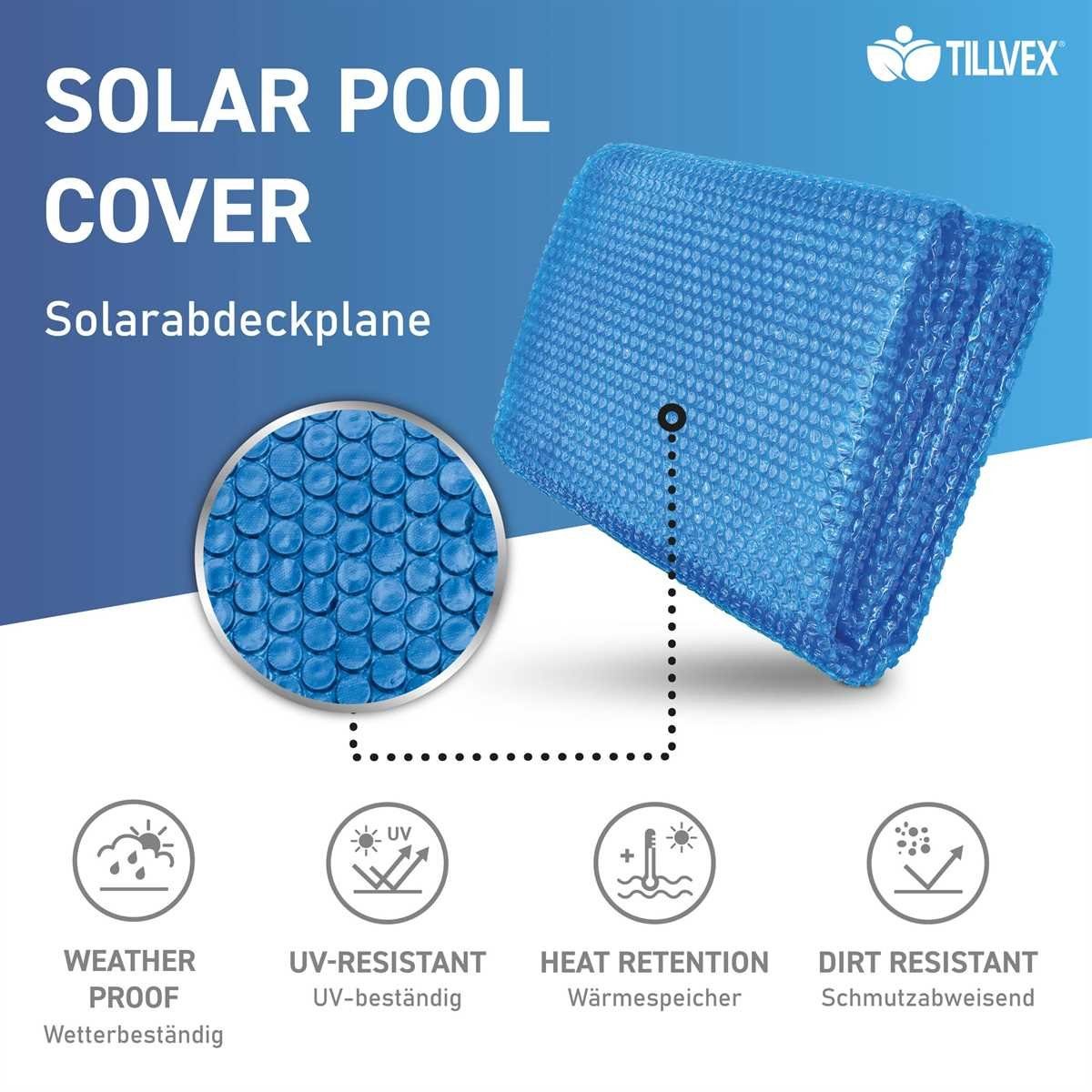 tillvex Pool-Abdeckplane Solarfolie Solarabdeckplane zuschneidbar Stärke 120 µm, Solarplane Poolheizung für Wassererwärmung