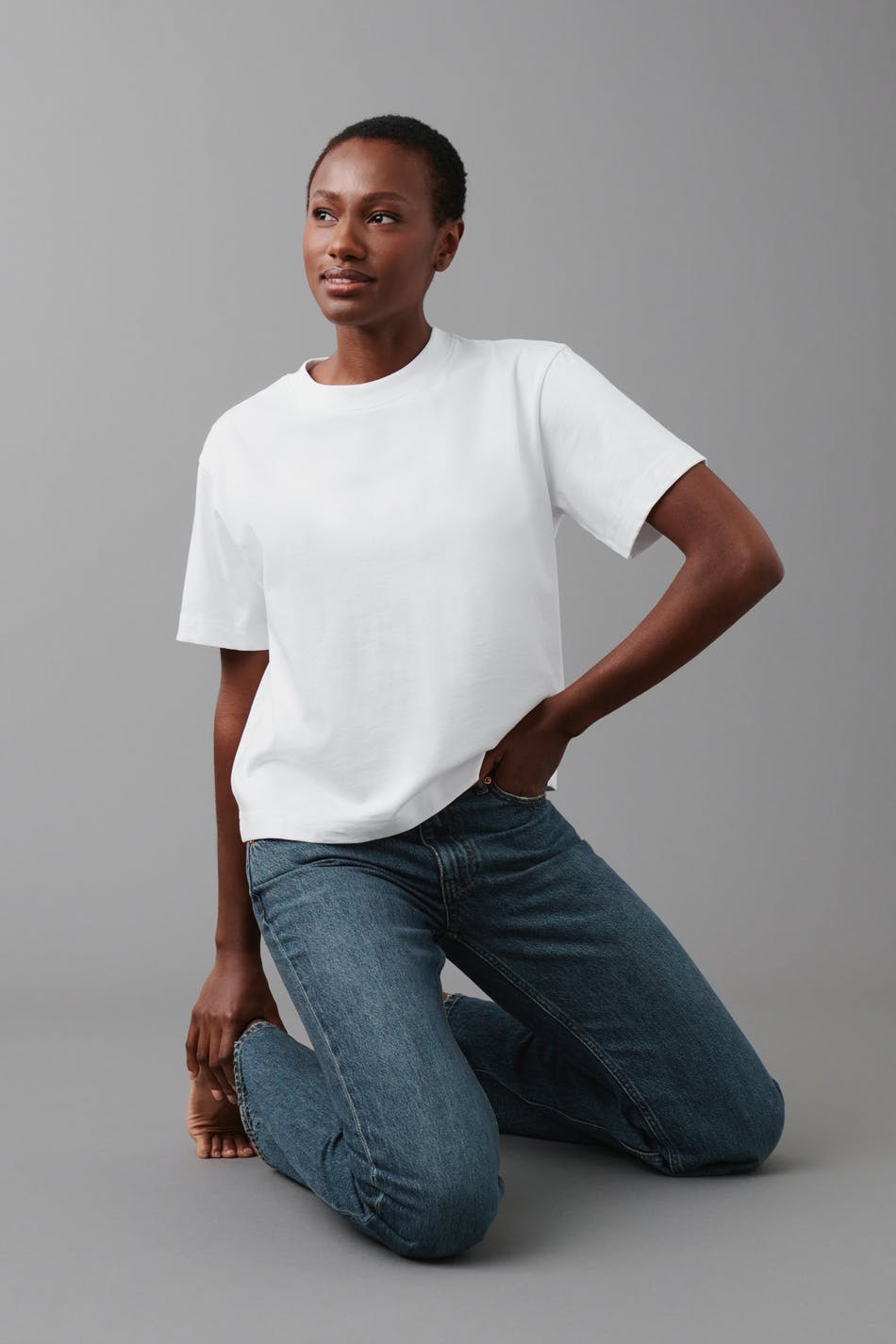 Low straight jeans