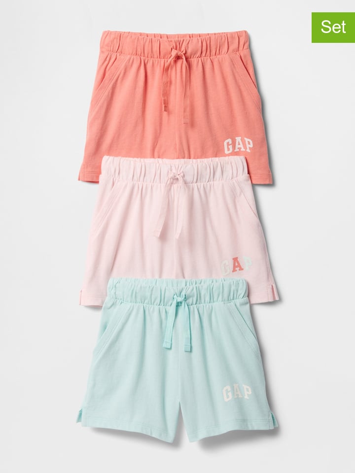 GAP 3er-Set: Sweatshorts in Hellblau/ Rosa/ Orange günstig kaufen