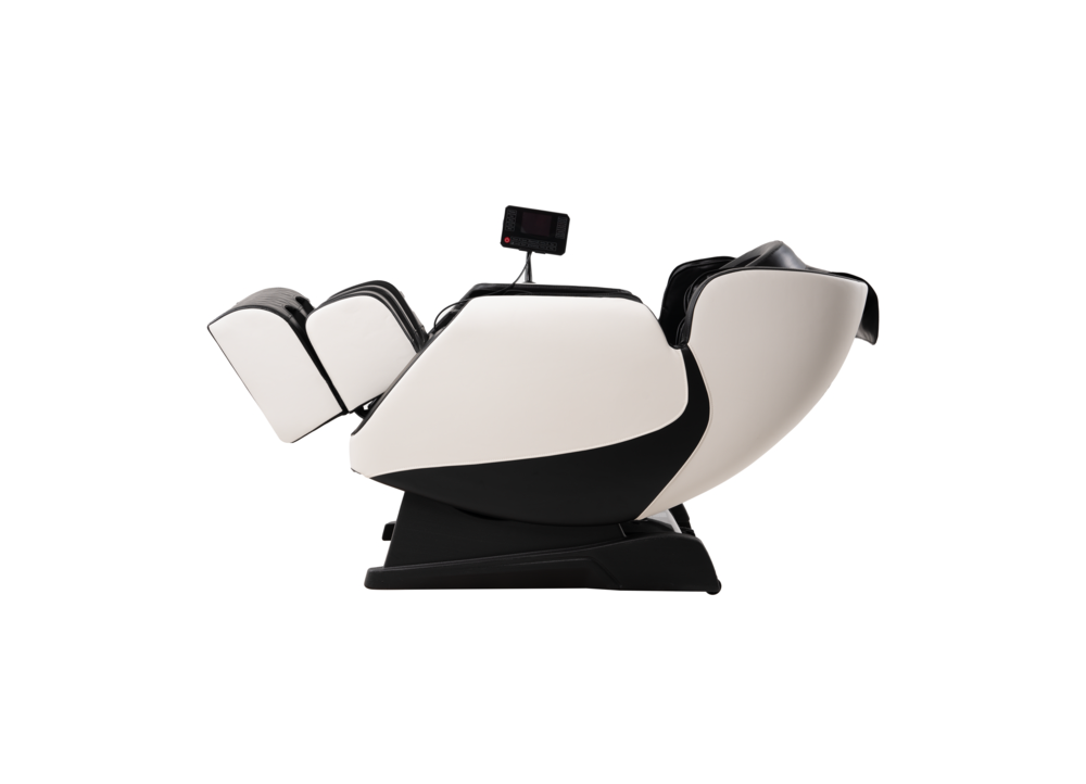 Happy Home Happy Home Elektrischer Massagesessel mit Kopfstütze, Armabdeckung & Airbag, Schwarz / Weiß