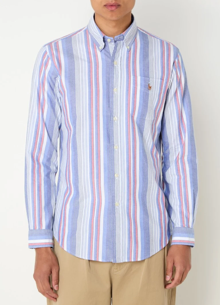 Camisa Ralph Lauren Custom Fit com estampa listrada
