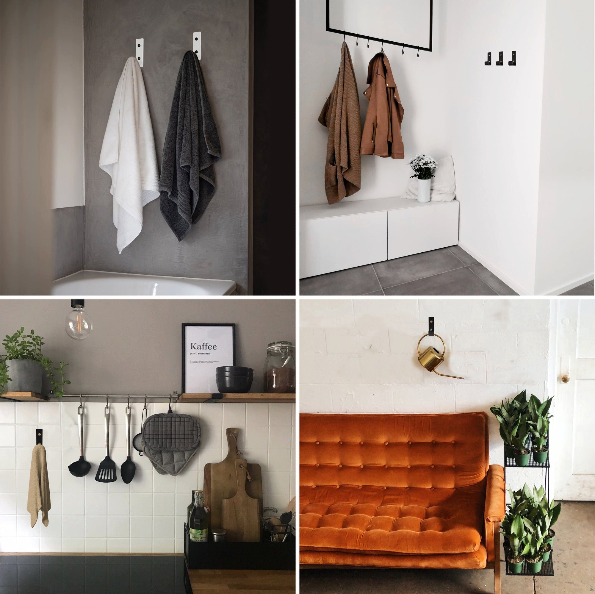 Natural Goods Berlin Wandhaken KREUZBERG, Geeignet für Fliesen, Schränke und Türen, ob Badezimmer, Küche, Flur oder Kinderzimmer., (1-St), Regalhalterung, Winkelkonsole, Wandregal, Winkelträger, Temperguss, Weiß