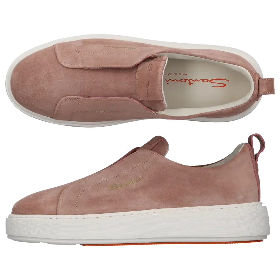 Santoni - Slip Ons Sneaker 61224 Veloursleder - pink