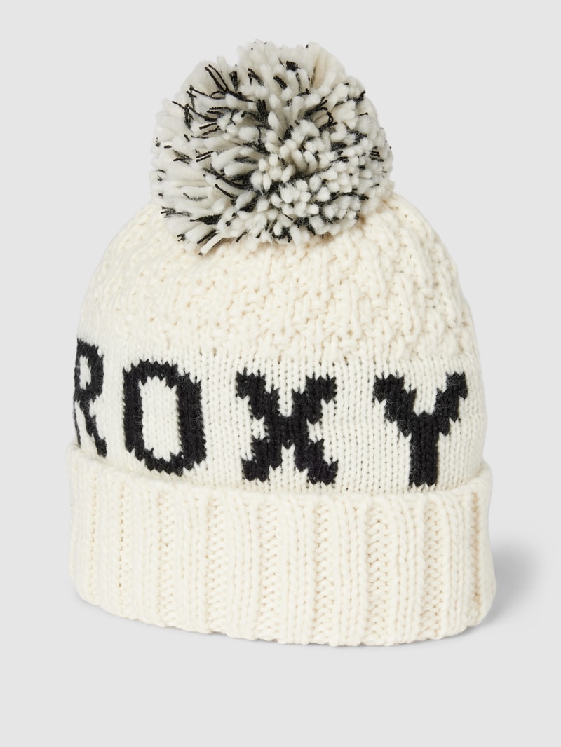 Strickmütze mit Label-Stitching Modell 'TONIC' in offwhite