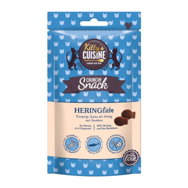 Kitty's Cuisine Snacks Kitty's Cuisine Crunchy Snack with Love 50g Hering-Liebe, mit Hering und Sanddorn