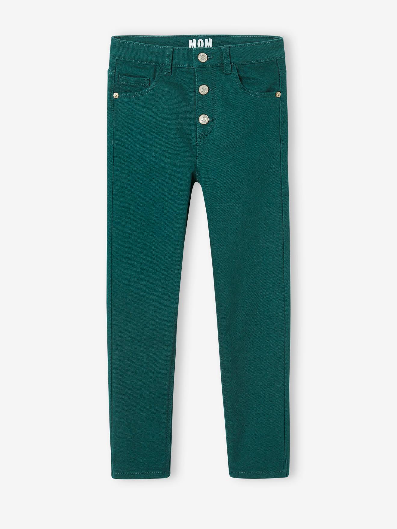 Pantalon Mom fit MorphologiK Fin fille vert sapin