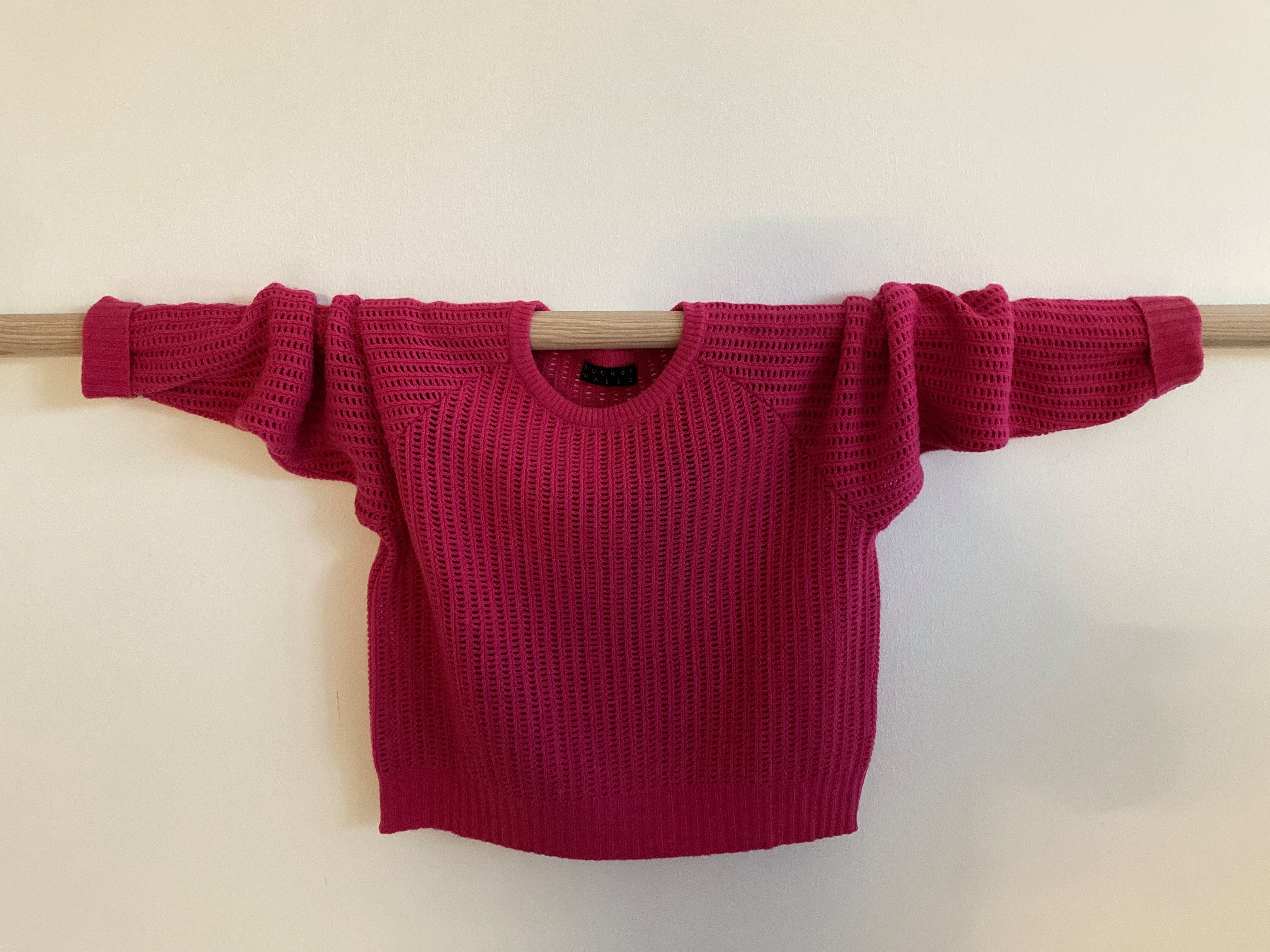 Zuckerwatte Rundhalspullover aus weicher Merino Viskose Cashmere Mischung