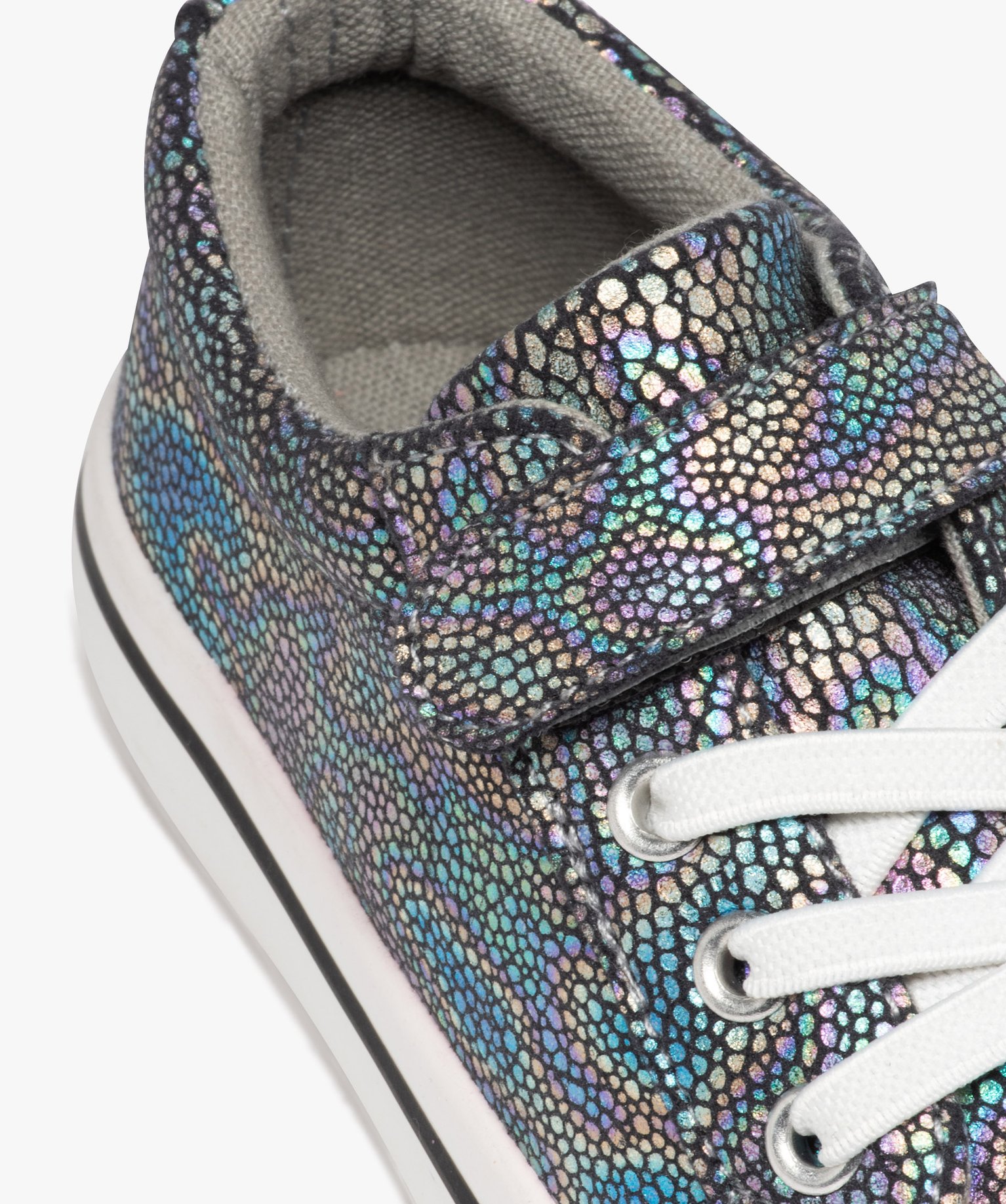 Baskets fille en toile irisée avec semelle à liseré coloré multicolore | GEMO