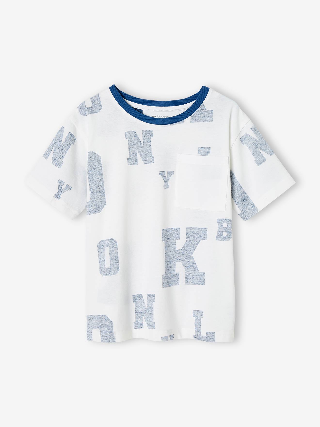 Vertbaudet Jungen Sport-Shirt, Buchstaben - weiß
