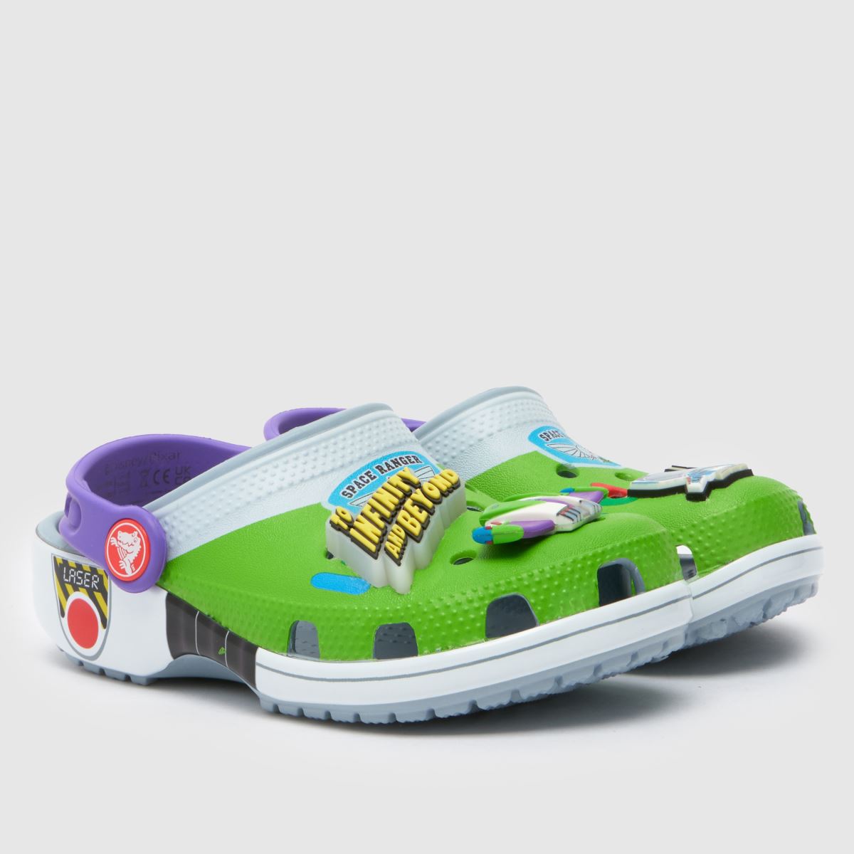 Crocs gröna multifärgade klassiska Toy Story Buzz träskor för pojkar och juniorer