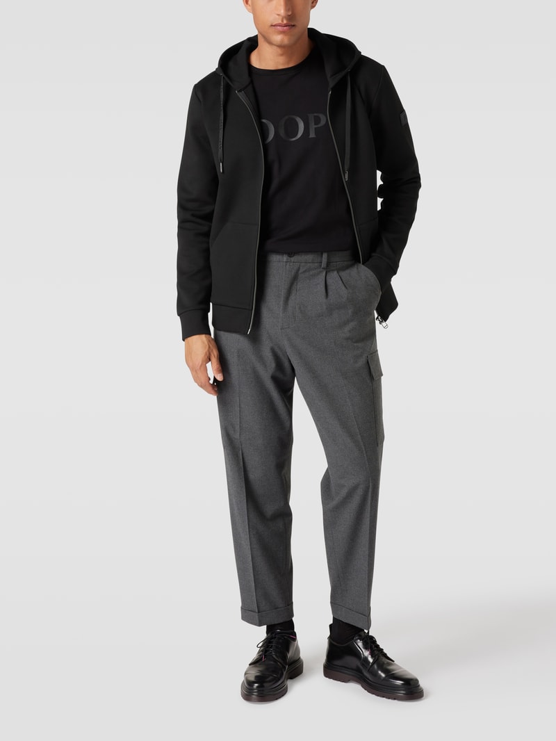 Sweatjacke mit Label-Detail in schwarz