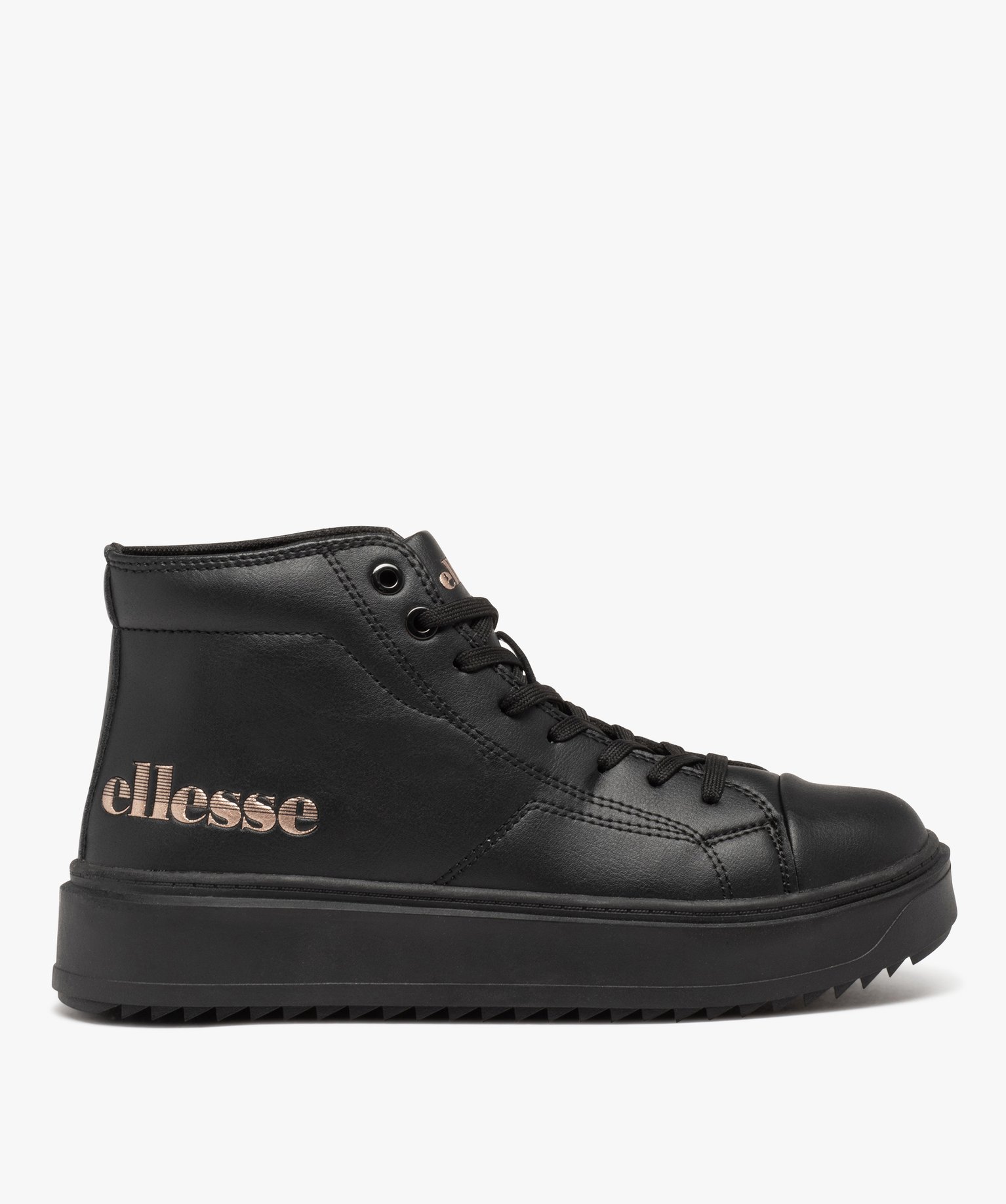 Baskets femme mid-cut unies à lacets - Ellesse noir | GEMO