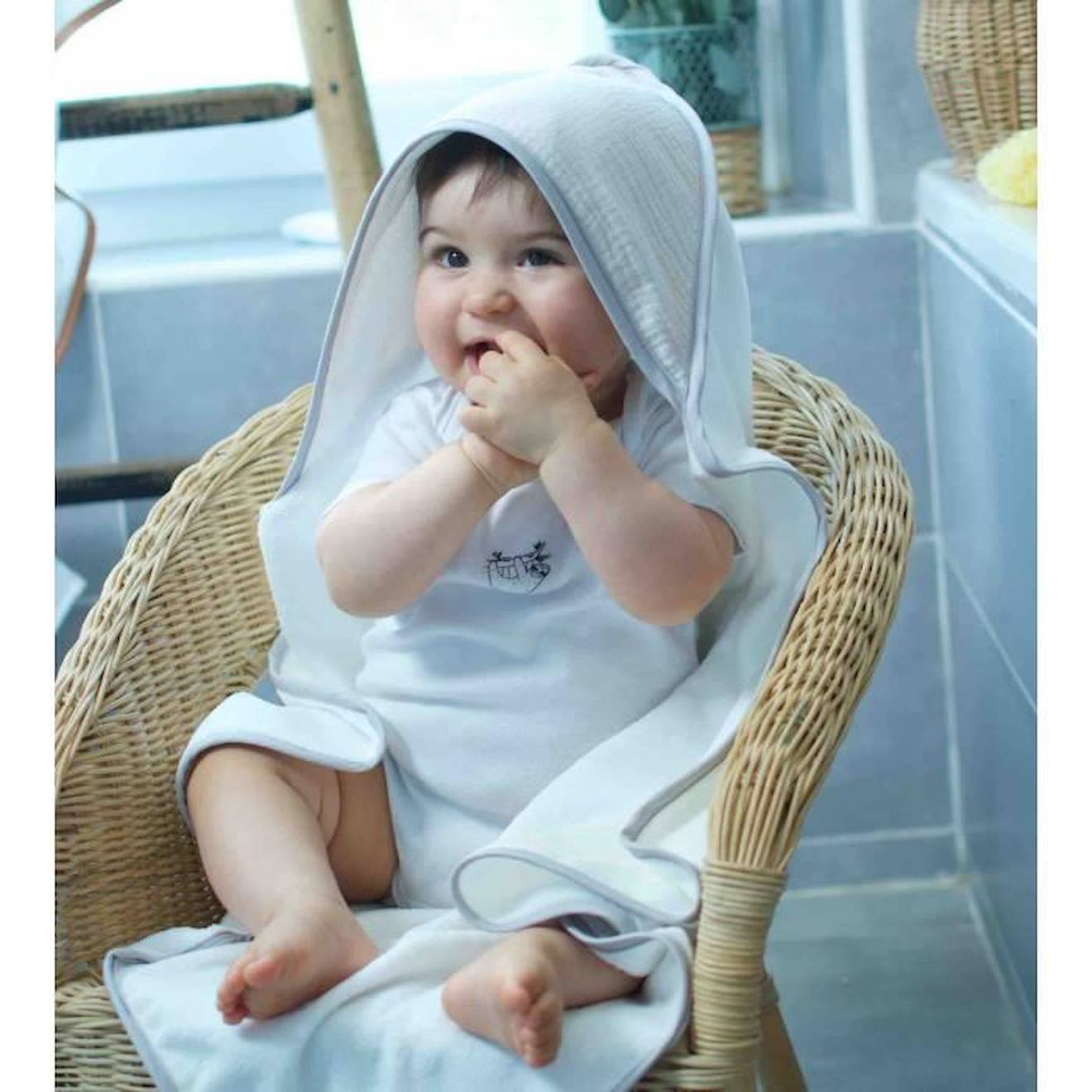 Cape de bain en gaze de coton, Jeanne Beige TU beige
