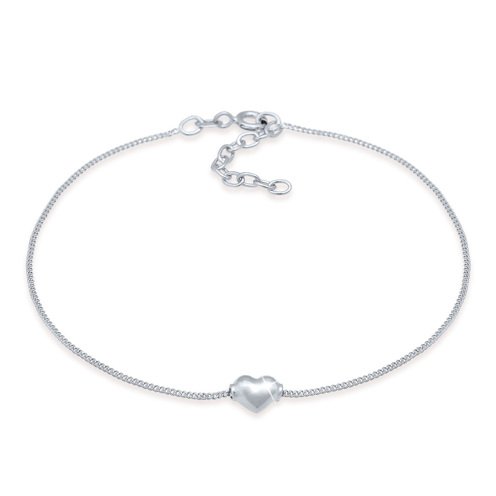Elli Elli Bracelet de Cheville Kids Cœur Amour Mignon Été Ajustable en argent sterling Bijoux
