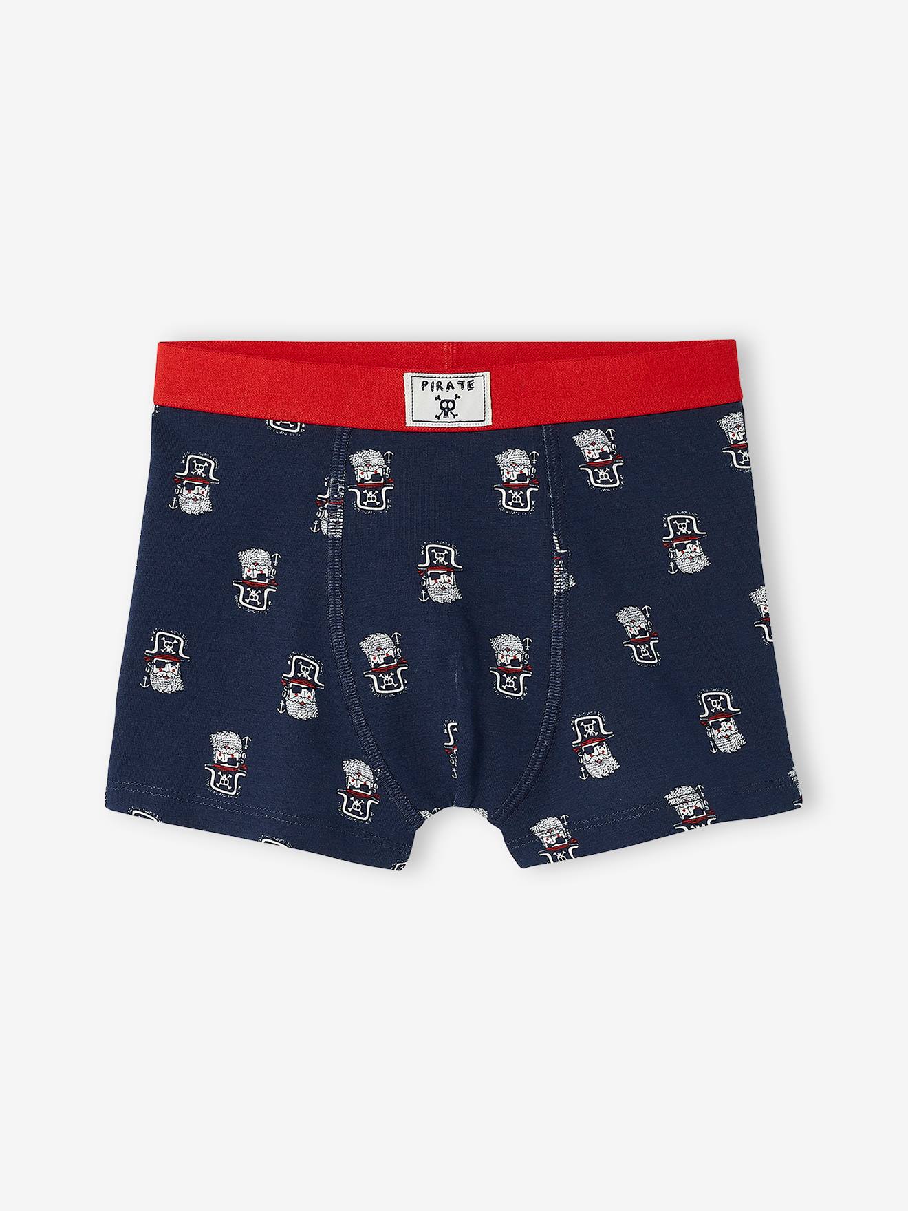 Vertbaudet 5er-Pack Jungen Boxershorts, Piraten Oeko-Tex - pack marine/rot