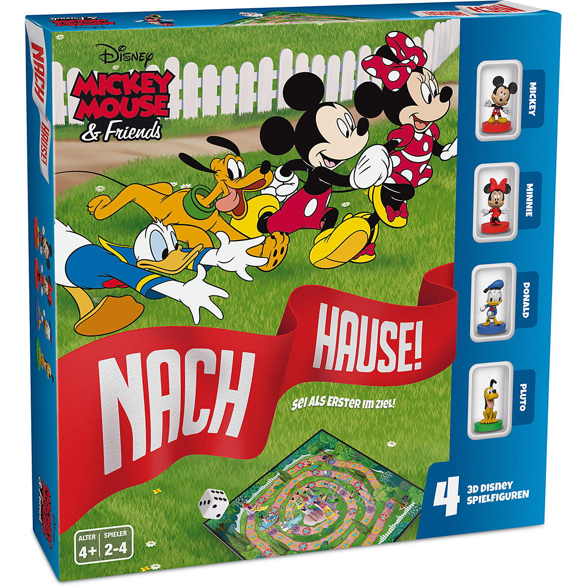 Mickey Mouse & Friends - Nach Hause - Das Würfelspiel um den Wettlauf zum Ziel mit detailgetreuen 3D   Spielfiguren