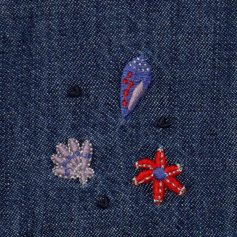Veste bébé fille jean brodé bleu Catimini