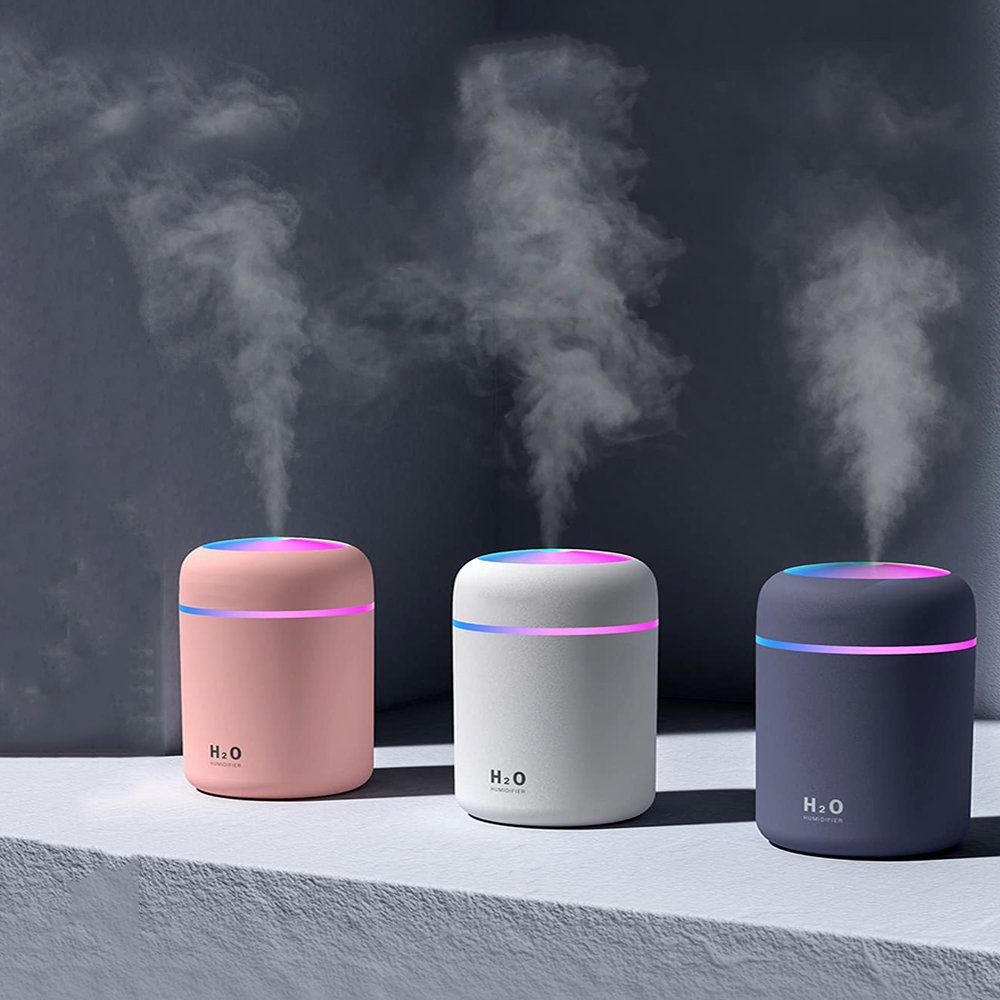 GelldG Luftbefeuchter Luftbefeuchter, Mini USB Ultraschall Humidifier mit 300ml Wassertank
