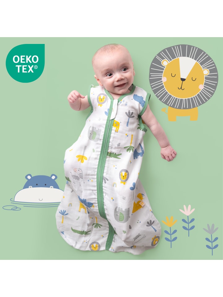 Schlummersack Musselin Babyschlafsack, 0.5 TOG in Dunkelgrün günstig kaufen