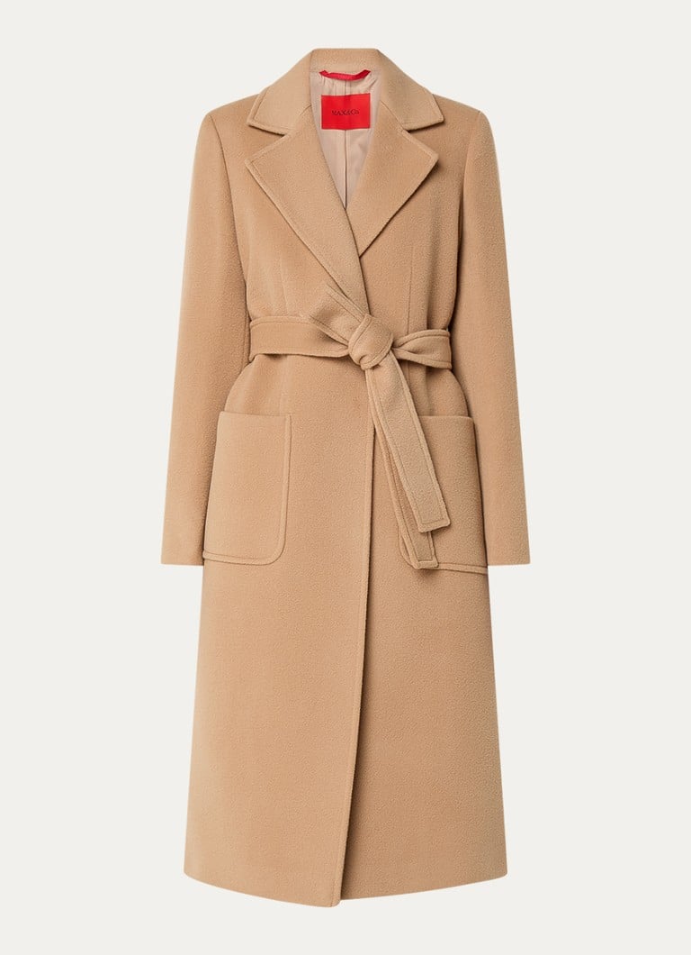 Max & Co Runaway wool coat with tie belt and patch pockets