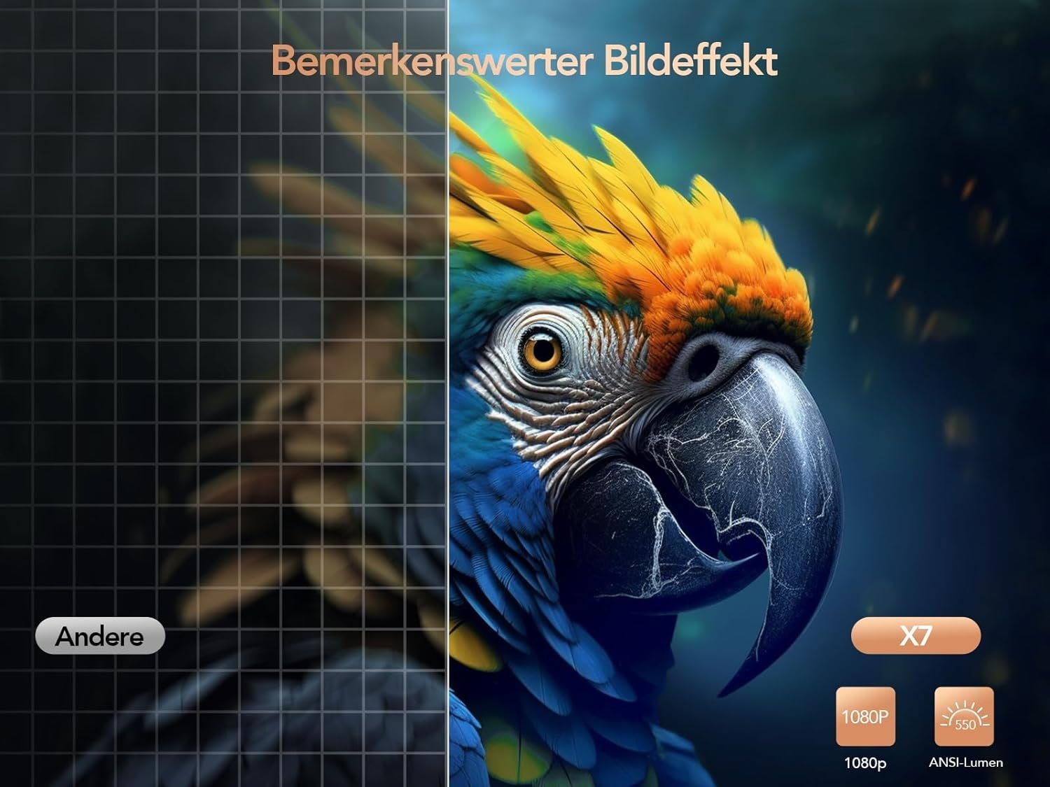 TOPTRO Portabler Projektor (1920x1080 px, TOPTRO 4K Unterstützt LED Projektor Heimkino Beamer kompatibel mit)