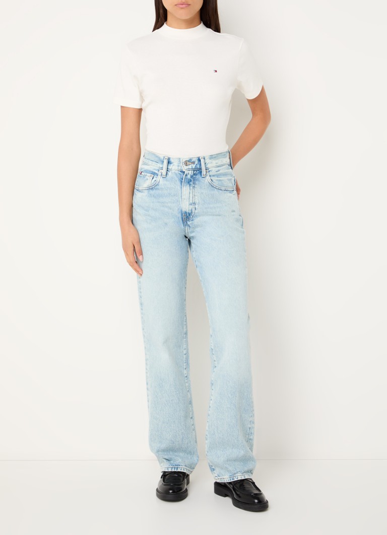 Tommy Hilfiger  T-shirt met opstaande kraag en logo