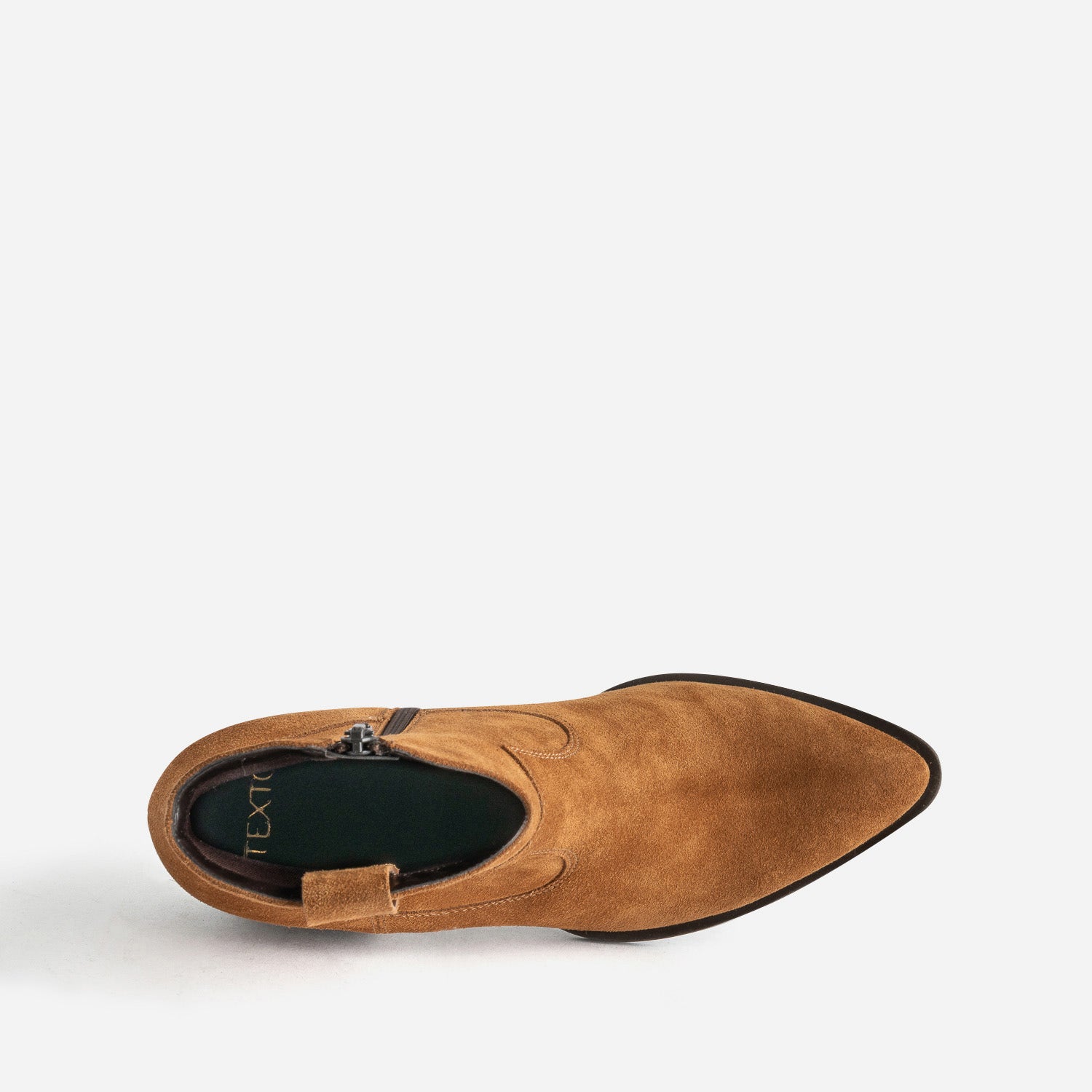 Boots Western TEXTO cognac cuir velours