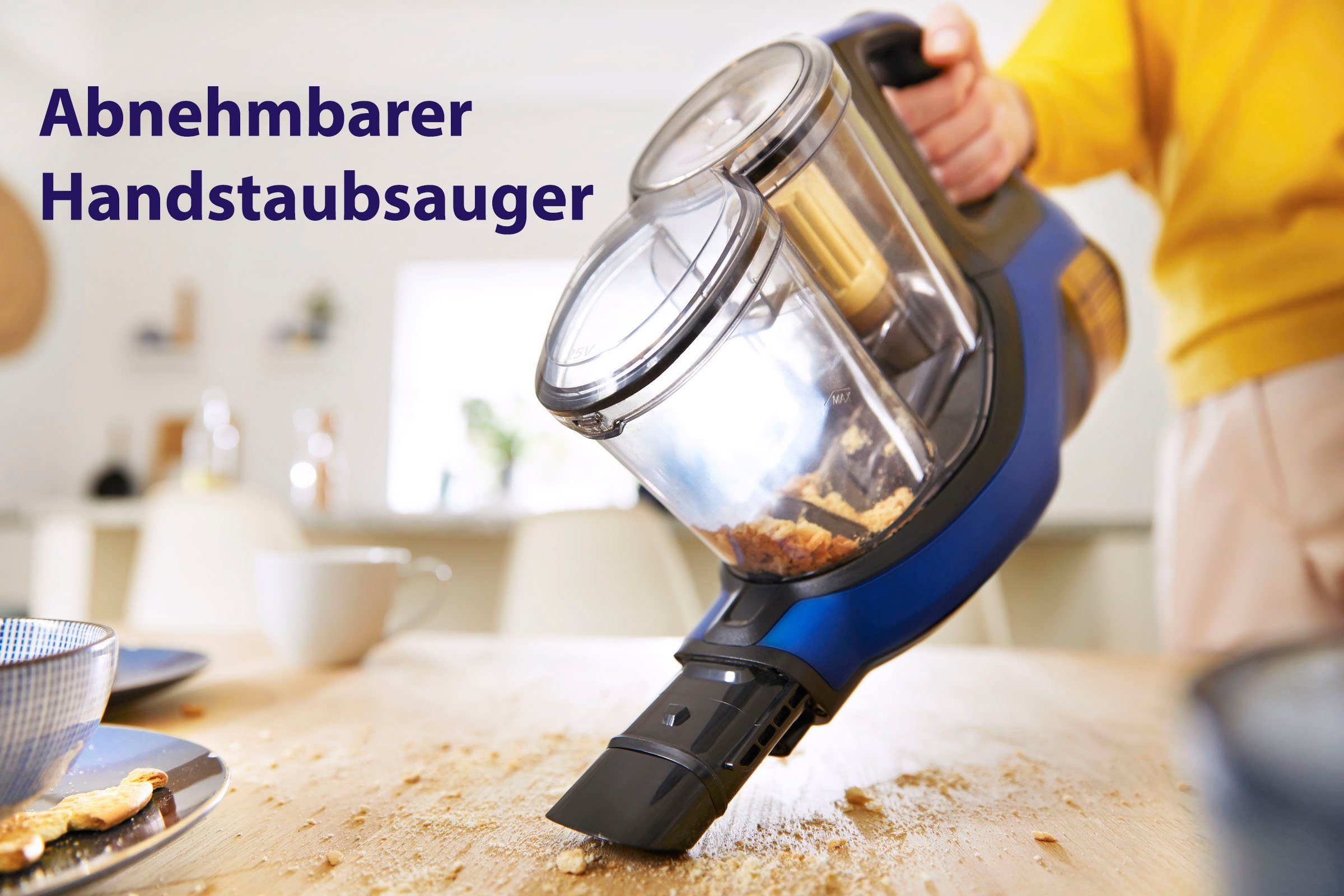 Philips Akku-Stielstaubsauger XC8045/01 SpeedPro Max, beutellos, mit 60 Minuten Laufzeit und 360°-Saugdüse