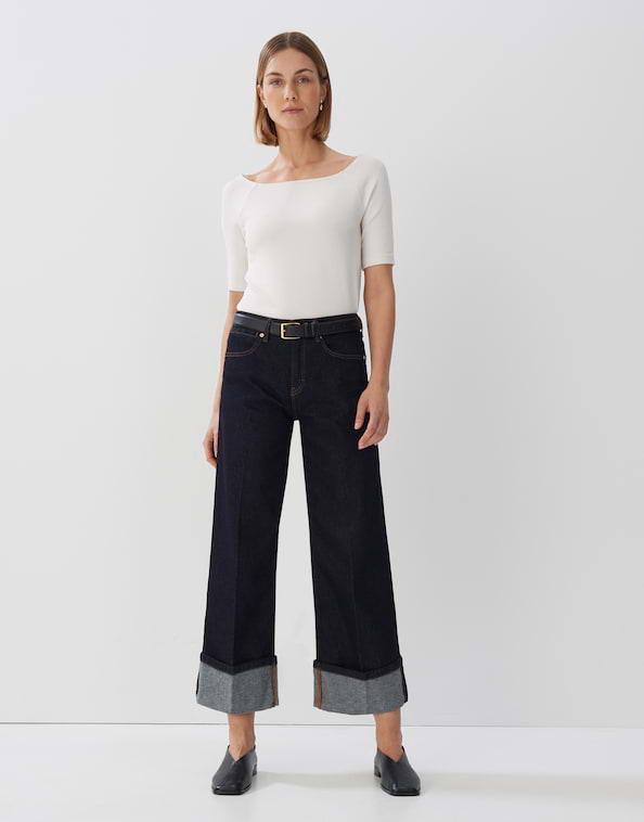 Cropped Wide Jeans Cellma turn up